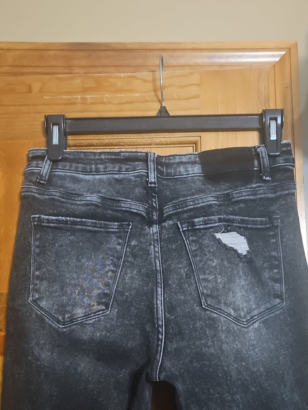 Vervet High-Rise Acid Washed Black Flare Distressed Jeans - Picture 7 of 11